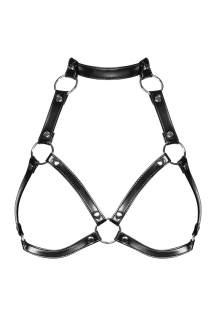 Портупея на груди Obsessive A740 harness black O/S, штучна шкіра - фото