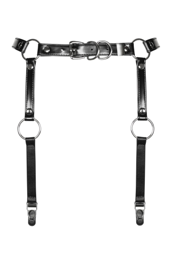 Гартери Obsessive A741 garter belt black O/S, штучна шкіра - фото №2