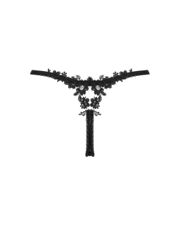 Прозорі стрінги із мереживом Obsessive Celia Noir thong M/L - - фото №6