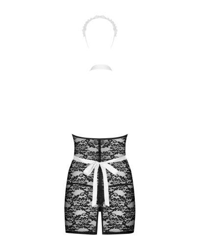 Еротичний костюм покоївки Obsessive Servgirl costume S/M, халат, стрінги, фартух, обруч - фото №4