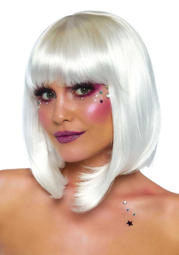 Перука, що світиться в темряві Leg Avenue Pearl short natural bob wig White, коротка, перлинна, 33 с - фото №3