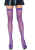 Неонові панчохи-сітка Leg Avenue Nylon Fishnet Thigh Highs Neon Purple, one size - фото