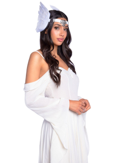 Пов’язка на голову з крилами Leg Avenue Feather headband White, пір’я та натуральна шкіра - - фото №3