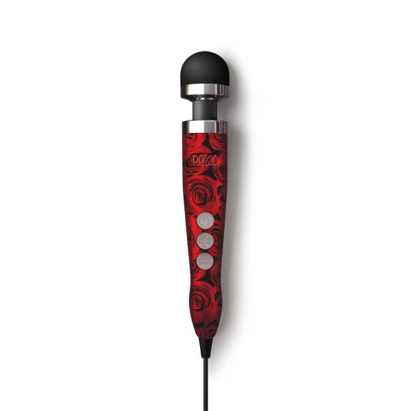 Вібромасажер DOXY Die Cast 3 ROSE PATTERN, дуже потужний, живлення 220В, металевий корпус - фото