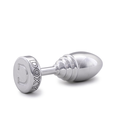 Металева анальна пробка DOXY Butt Plug RIBBED, ребриста, діаметр 3,3 см - фото №2