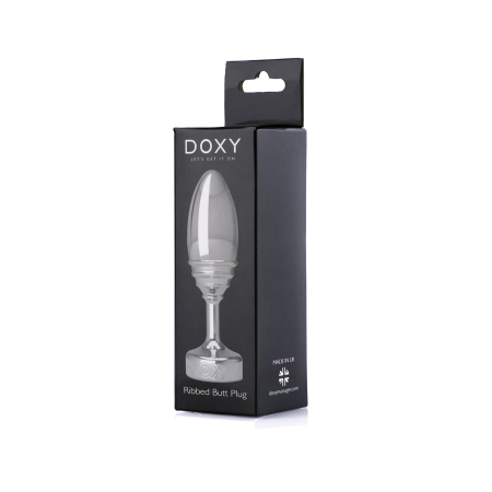 Металева анальна пробка DOXY Butt Plug RIBBED, ребриста, діаметр 3,3 см - фото №5