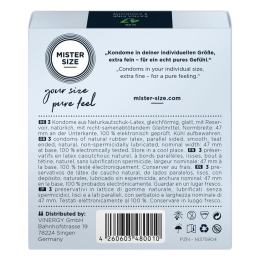Презервативи Mister Size - pure feel - 47 (3 condoms), товщина 0,05 мм - - фото №3