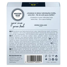 Презервативи Mister Size - pure feel - 49 (3 condoms), товщина 0,05 мм - - фото №3