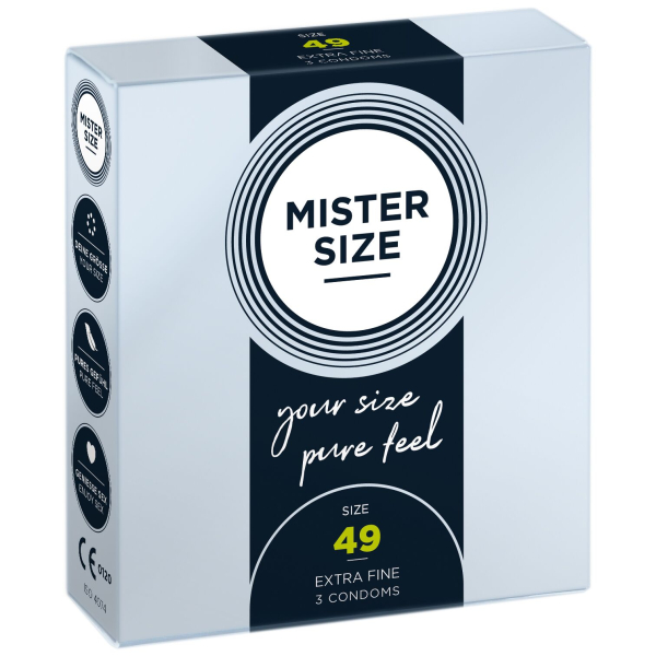 Презервативи Mister Size - pure feel - 49 (3 condoms), товщина 0,05 мм 