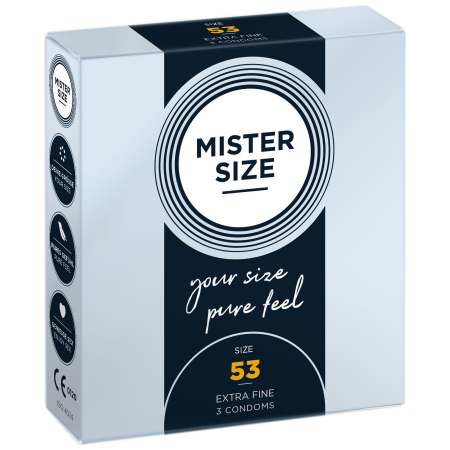 Презервативи Mister Size - pure feel - 53 (3 condoms), товщина 0,05 мм - фото