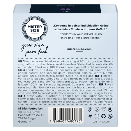 Презервативи Mister Size - pure feel - 69 (3 condoms), товщина 0,05 мм - фото №3