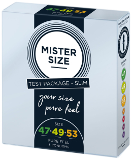 Набір презервативів Mister Size - pure feel - 47–49–53 (3 condoms), 3 розміри, товщина 0,05 мм - - фото №2