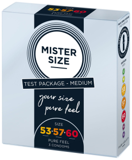 Набір презервативів Mister Size - pure feel - 53–57–60 (3 condoms), 3 розміри, товщина 0,05 мм - - фото №2