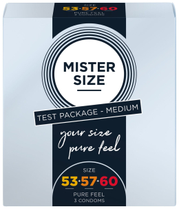 Набір презервативів Mister Size - pure feel - 53–57–60 (3 condoms), 3 розміри, товщина 0,05 мм - - фото №3
