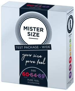 Набір презервативів Mister Size - pure feel - 60–64–69 (3 condoms), 3 розміри, товщина 0,05 мм - - фото №2