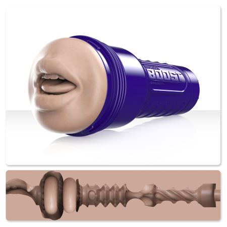 Мастурбатор-ротик Fleshlight Boost Blow Light Medium Flesh, плаваючі кільця Turbo Tech - фото