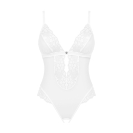 Еротичне напівпрозоре боді Obsessive Heavenlly crotchless teddy XS/S, з доступом - - фото №3