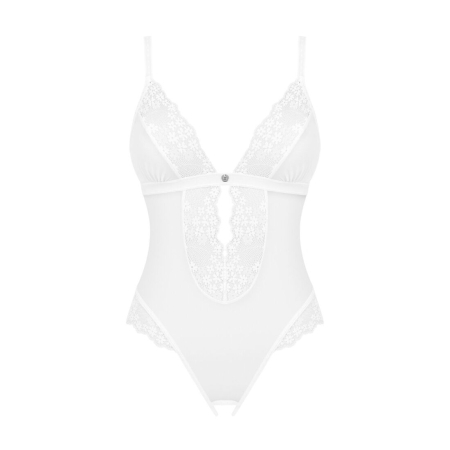 Еротичне напівпрозоре боді Obsessive Heavenlly crotchless teddy XS/S, з доступом - фото №3