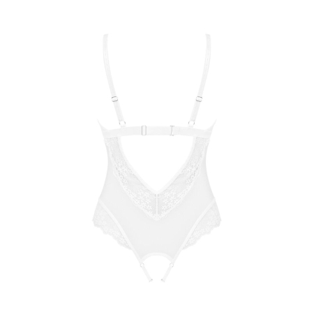 Еротичне напівпрозоре боді Obsessive Heavenlly crotchless teddy XS/S, з доступом - фото №4