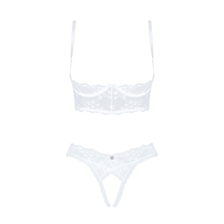 Еротичний комплект Obsessive Heavenlly 2-pcs cupless set XS/S, відкриті груди, з доступом - фото №3