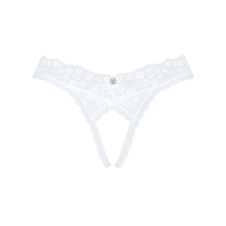 Мереживні танга Obsessive Heavenlly crotchless thong M/L, з доступом - фото №5