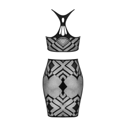 Еротичний напівпрозорий комплект Obsessive K101 top & skirt S/M/L, топ, спідниця - - фото №4