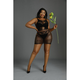 Сукня-бодістокінг Moonlight Plus Model 01 XL-XXXL Black, міні, без рукавів - - фото №3