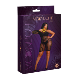 Сукня-бодістокінг Moonlight Plus Model 05 XL-XXXL Black, закрите одне плече та рукав - - фото №5