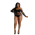 Сітчасте боді зі стразами Moonlight Plus Model 09 XL-XXXL Black, відкриті плечі - фото