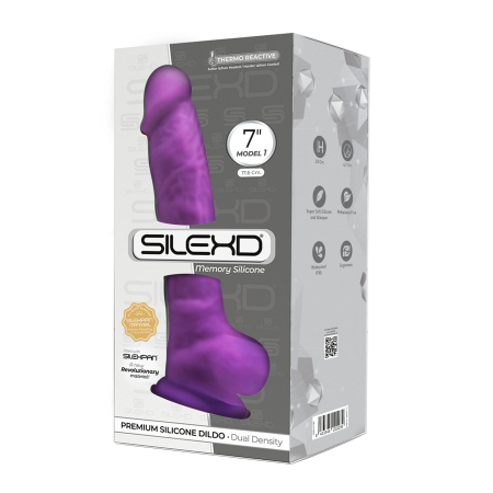 Фалоімітатор SilexD Johnny Purple (MODEL 1 size 7in), двошаровий, силікон+Silexpan, діаметр 3,8 см - фото №2