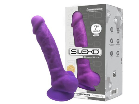 Фалоімітатор SilexD Johnny Purple (MODEL 1 size 7in), двошаровий, силікон+Silexpan, діаметр 3,8 см - фото №3