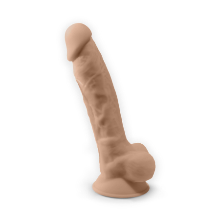 Фалоімітатор з вібрацією SilexD Vetus Vibro Flesh (MODEL 1 size 8in) + LRS, двошаровий, діам. 4,2 см - фото №2