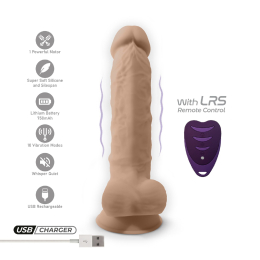 Фалоімітатор з вібрацією SilexD Vetus Vibro Flesh (MODEL 1 size 8in) + LRS, двошаровий, діам. 4,2 см - - фото №7