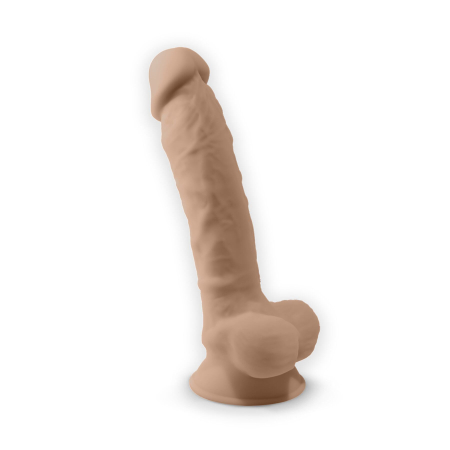 Фалоімітатор з вібрацією SilexD Vetus Vibro Flesh (MODEL 1 size 8in) + LRS, двошаровий, діам. 4,2 см - фото