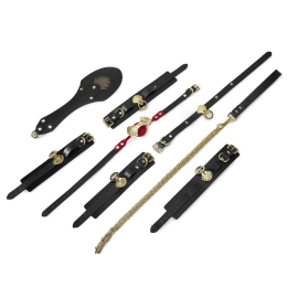 Розкішний набір для BDSM Zalo Bondage Play Kit, 10 аксесуарів у кейсі, шкіра, кристал Swarovski - - фото №3