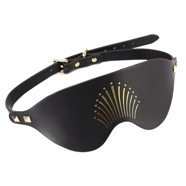 Розкішна маска на очі Zalo Blindfolds Black, натуральна шкіра - фото