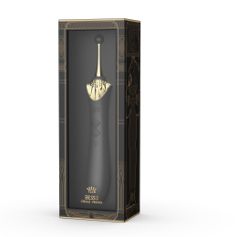 Мультифункціональний вібратор Zalo — Bess 2 Obsidian Black, 4 насадки, підігрів - - фото №11