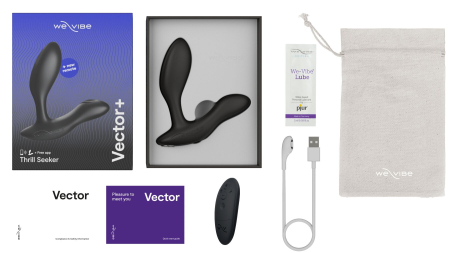 Смарт-вібромасажер простати We-Vibe Vector+ CHARCOAL BLACK, пульт ДК, регульований кут нахилу - фото №6