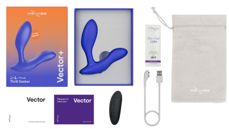 Смарт-вібромасажер простати We-Vibe Vector+ ROYAL BLUE, пульт ДК, регульований кут нахилу №6