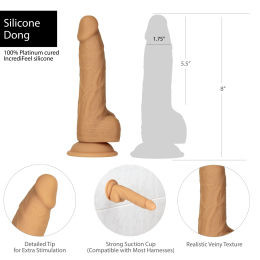Фалоімітатор ADDICTION Dual Density Silicone Dildo Caramel 8?, присоска, діаметр 4,3 см, віброкуля в - - фото №7