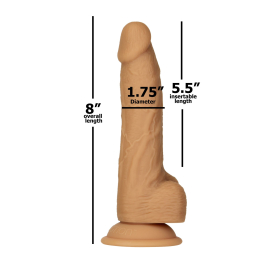 Фалоімітатор ADDICTION Dual Density Silicone Dildo Caramel 8?, присоска, діаметр 4,3 см, віброкуля в - - фото №4