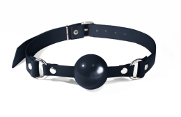 Кляп силіконовий Feral Feelings Silicon Ball Gag Black/Black, чорний ремінець, чорна кулька - фото
