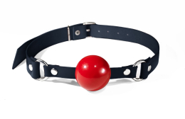 Кляп силіконовий Feral Feelings Silicon Ball Gag Black/Red, чорний ремінець, червона кулька - фото