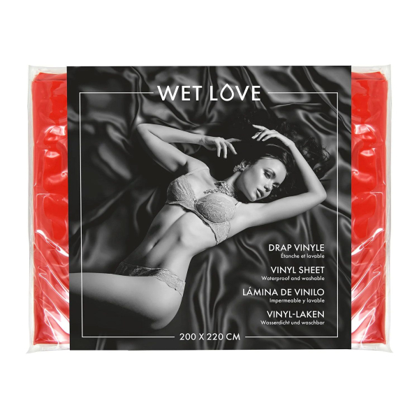 Простирадло з вінілу Fetish Tentation Red 220x200, червоне - фото