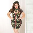Еротичний костюм JSY «Армійська красуня» Plus Size, military, сукня, краватка, берет, стрінги - фото №4