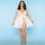 Сексуальний пеньюар JSY «Чуттєва Люсі» Plus Size, White, мереживо, дрібна сітка, стрінги - фото