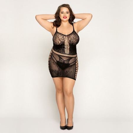 Сітчаста сукня з метеликами JSY «Сексапільна Емілі» Plus Size, Black, імітація шнурівки, мереживо - фото №2