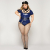 Еротичний костюм поліціянтки JSY «Пустотлива Кетт» Plus Size, blue, боді, головний убір поліціянтки - фото