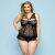 Сексуальний комплект білизни JSY «Скромниця Брук» Plus Size, Black, мереживо, корсет, стрінги - фото