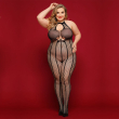 Сітчастий бодістокінг-халтер JSY «Сітки Арії» Plus Size, black, комбінезон, відкритий доступ - фото №1